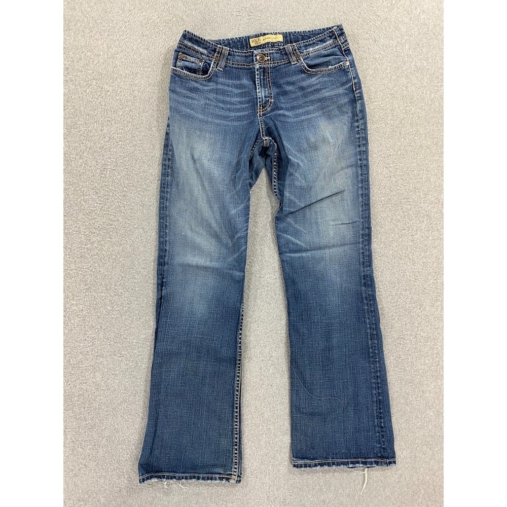 BKE Wendi Jeans Womens 30x33.5 Bootcut Stretch Distressed Medium Wash Denim
